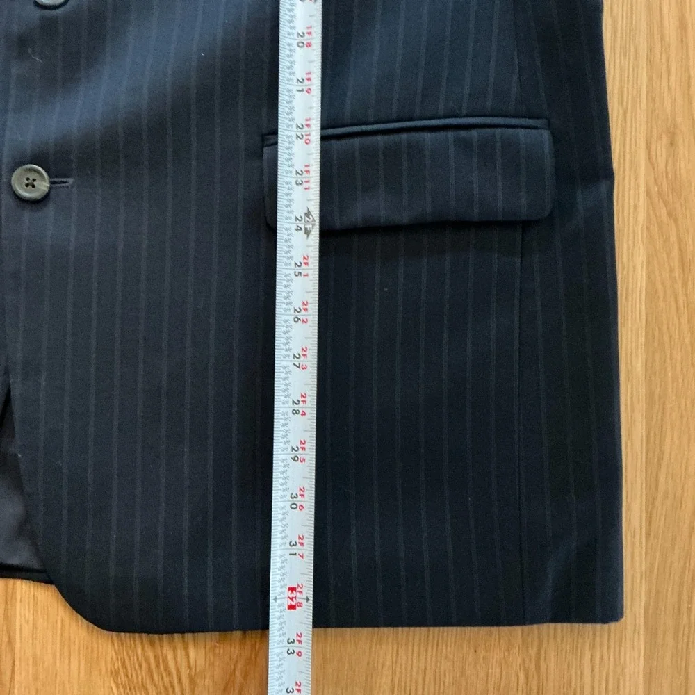 Lauren‎ Ralph Lauren 46R Wool Pinstripe Blazer Men's Navy Two-Button